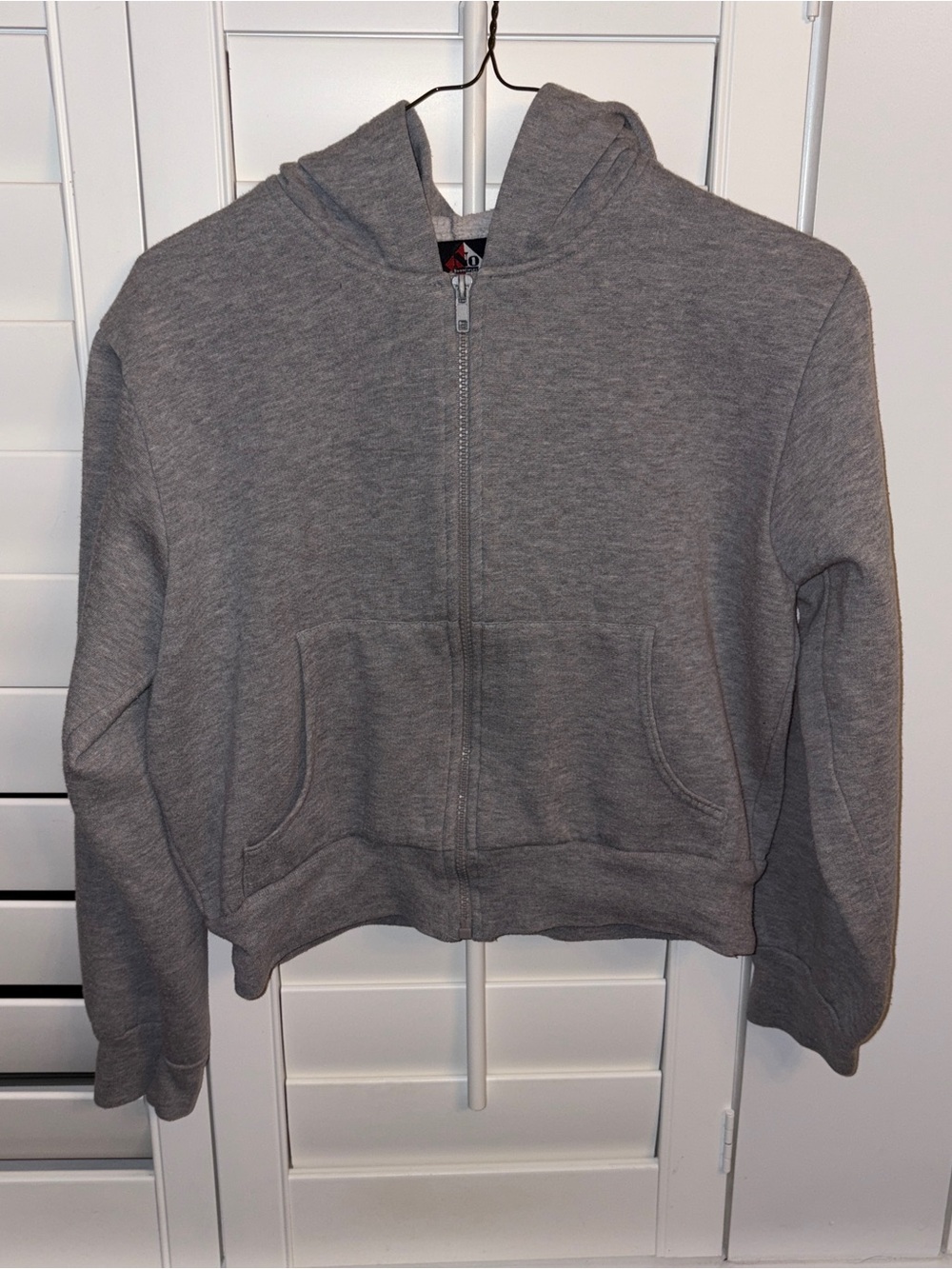 Women’s Cropped Grey Zip-Up Hoodie Size: S